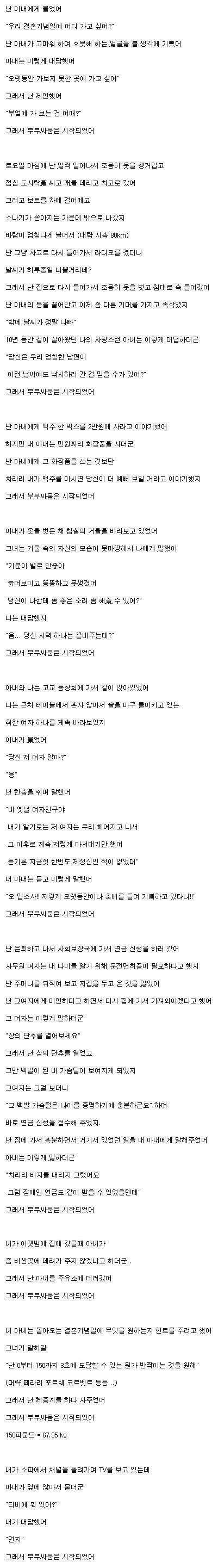 그래서 부부싸움은 시작 되었어