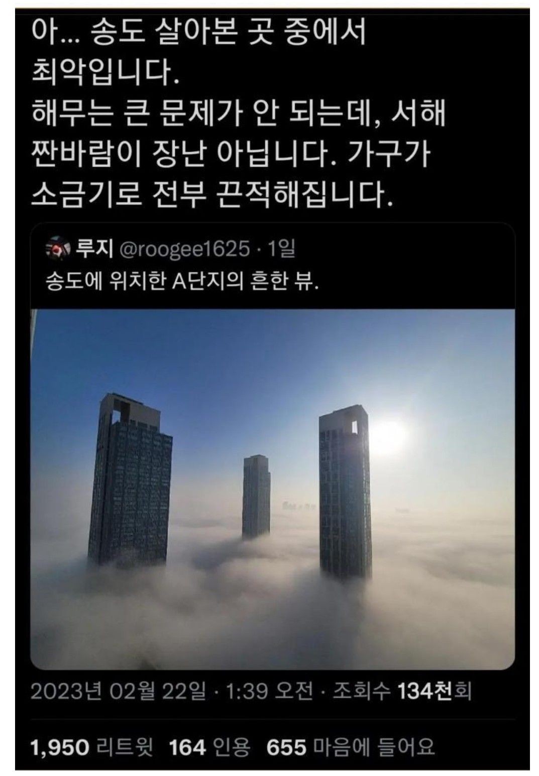 송도 금수저 아파트의 천국뷰