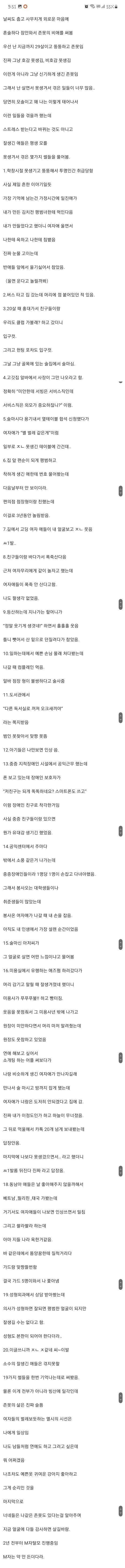 29살 못생긴 남자의 삶