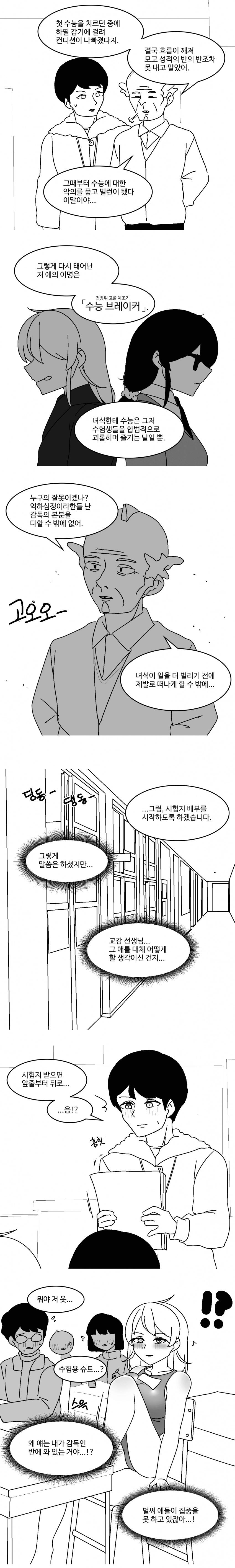 수능 치러 온 여고딩의 미쳐버린 복장