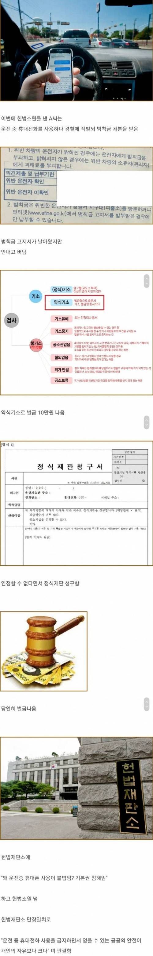 헌법재판소까지 간 휴대폰 사용