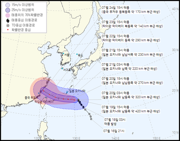 [기타] 제6호태풍'인파' 이어, 제7호태풍 '츰파카' 발생, 현재위치는?