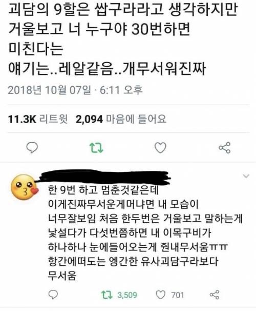 이해하면 무서운 거울괴담.