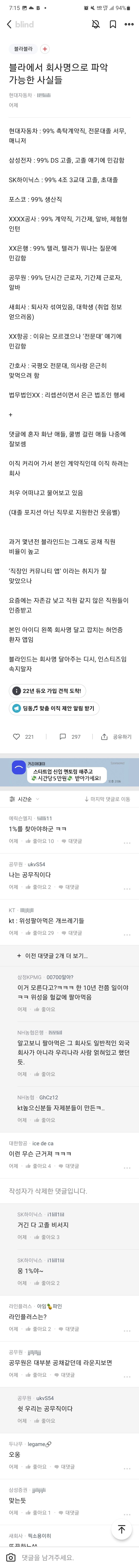 요즘 블라인드=허언갤