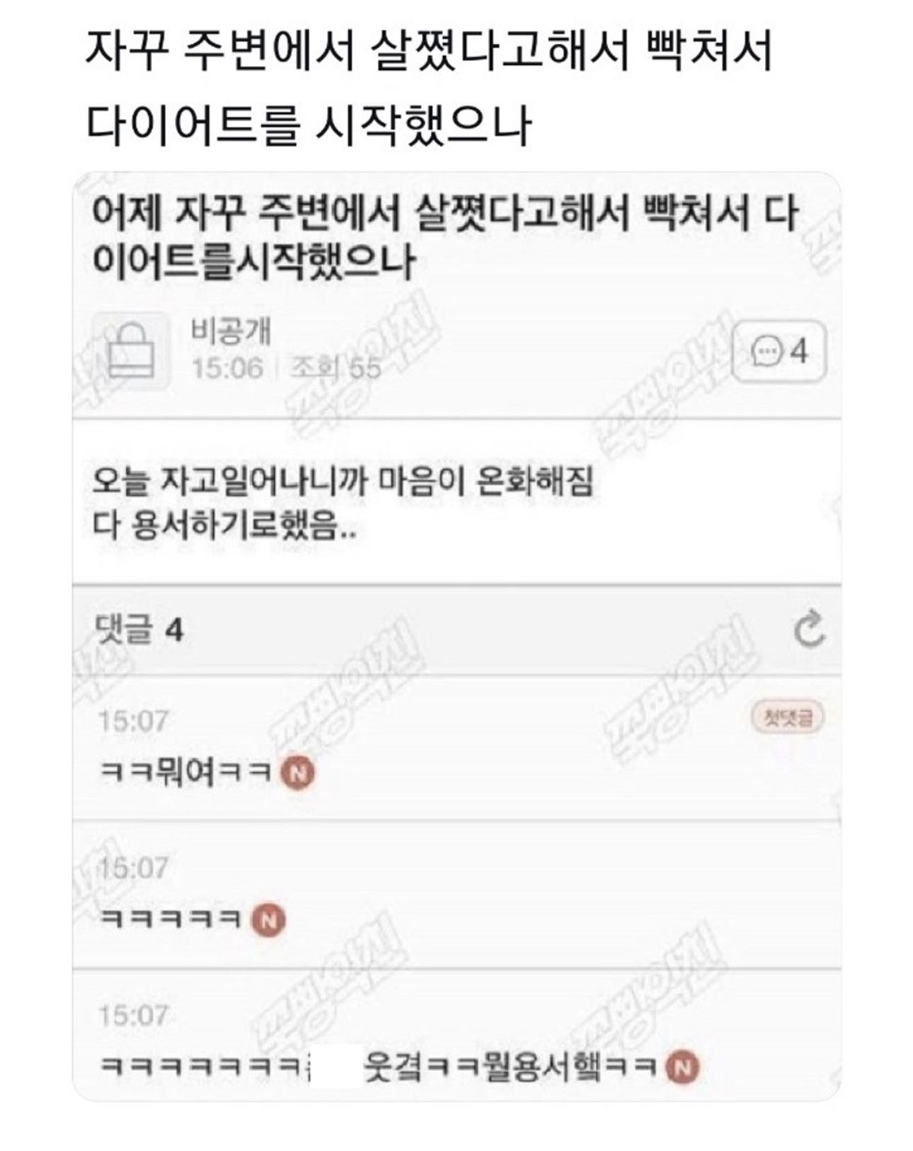 자꾸 주변에서 다이어트하래서