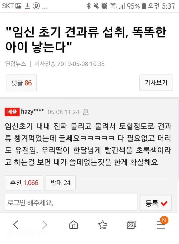 임신 초기에 견과류 섭취하면 똑똑한 아기를 낳는다