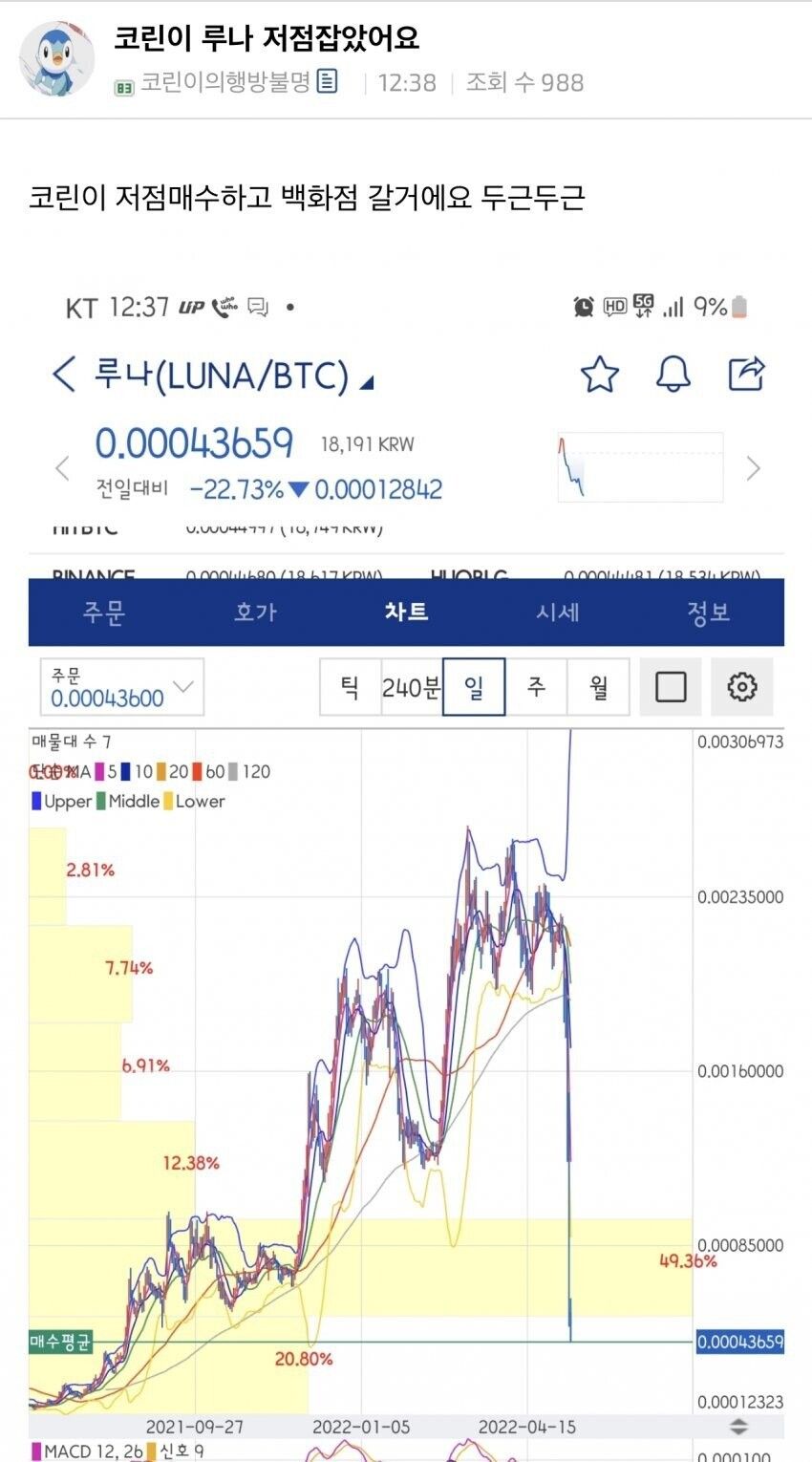 오랜만에 곡소리나는 코인판 근황