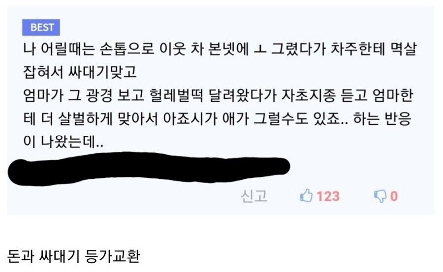 애가 차 긁어도 배상하지 않았던 시절