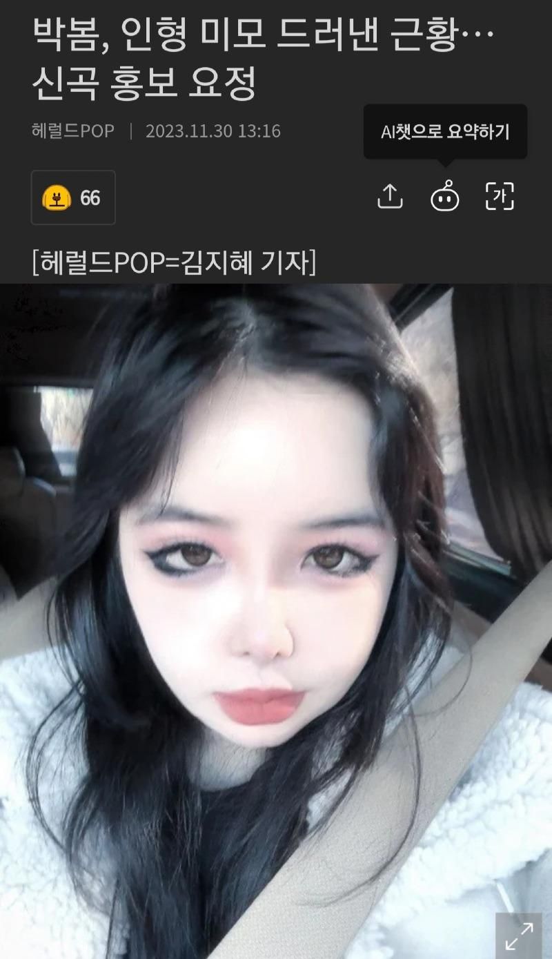 박봄 인형 미모 드러낸 근황