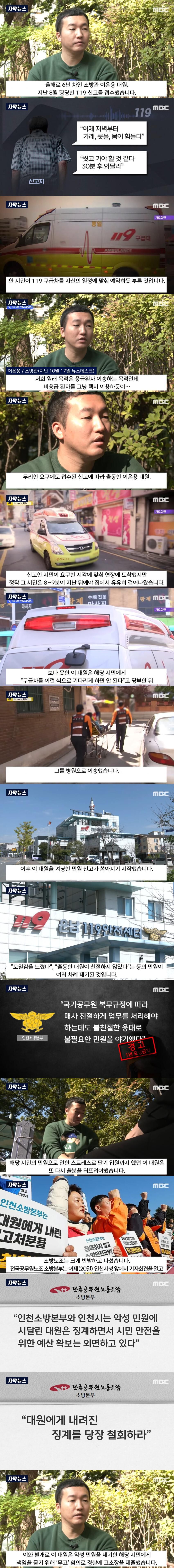 어이없게 징계 받은 소방관에 소방 노조가 빡친 이유