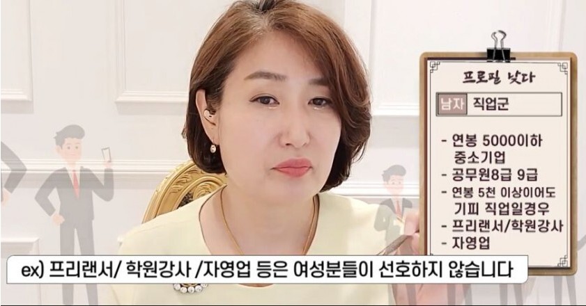 결혼 정보업체 하위 등급의 남자