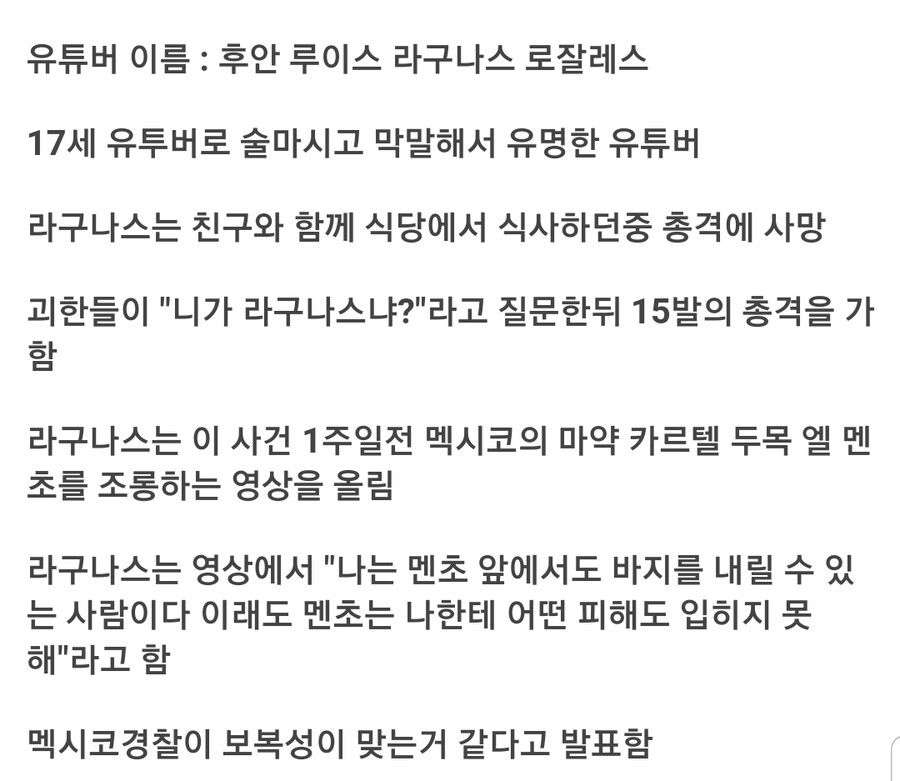 괜시리 가오 잡다가 비명횡사한 17세 유투버