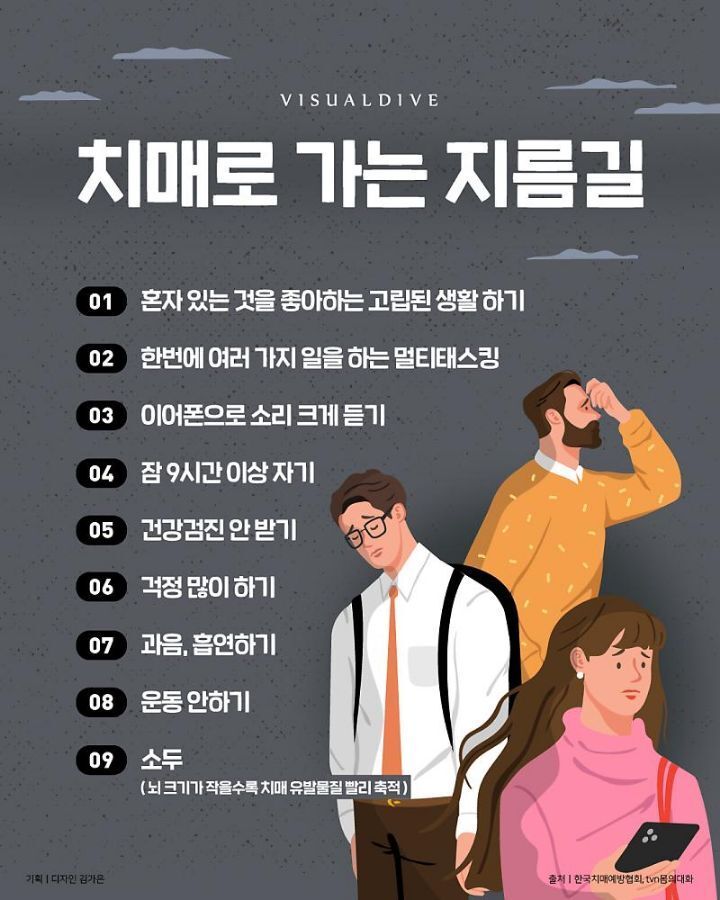 치매로 가는 지름길 아홉가지