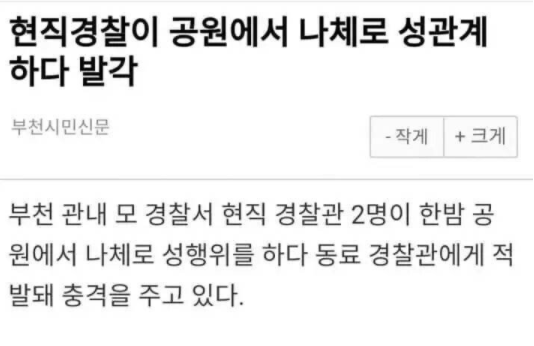 술 마시고 공원에서 선넘은 경찰.