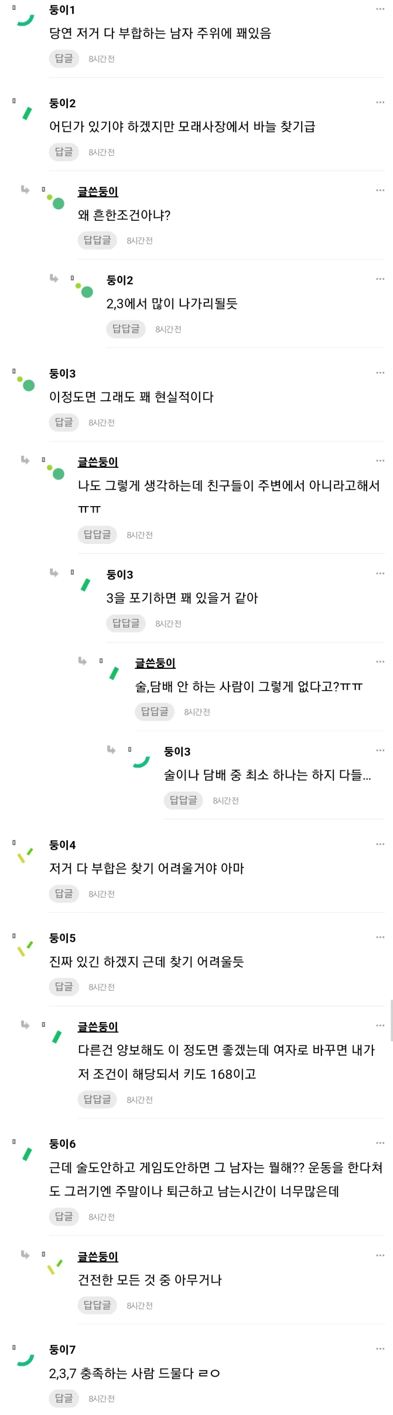 ???: 진짜 솔직하게 이런 조건 남자 없어? 아니 왜 없냐구 ㅠㅠ