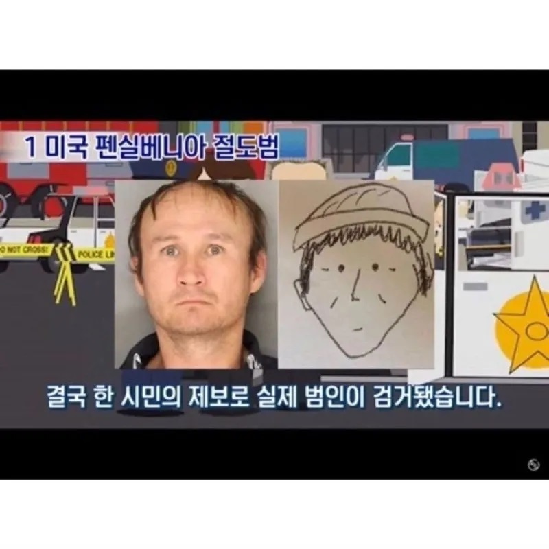 눈을 의심케하는 범인 몽타주.