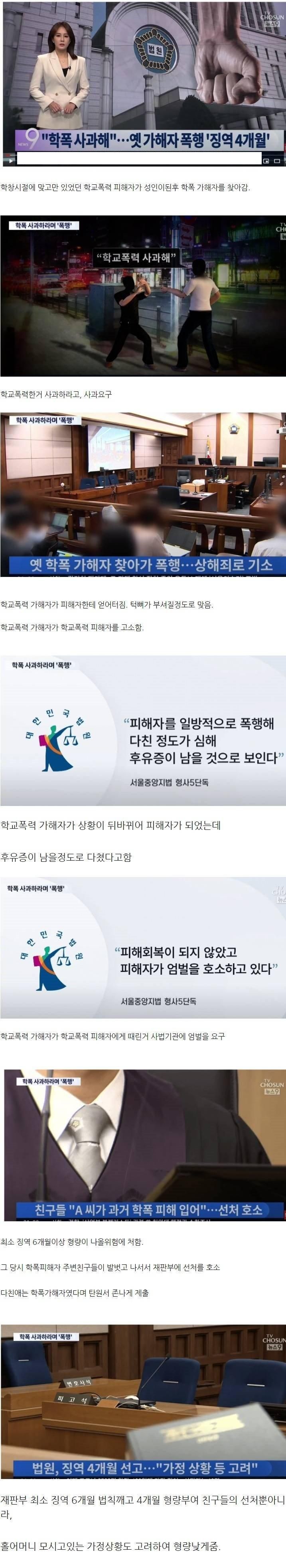 학폭 피해자가 옛 가해자에게 폭행