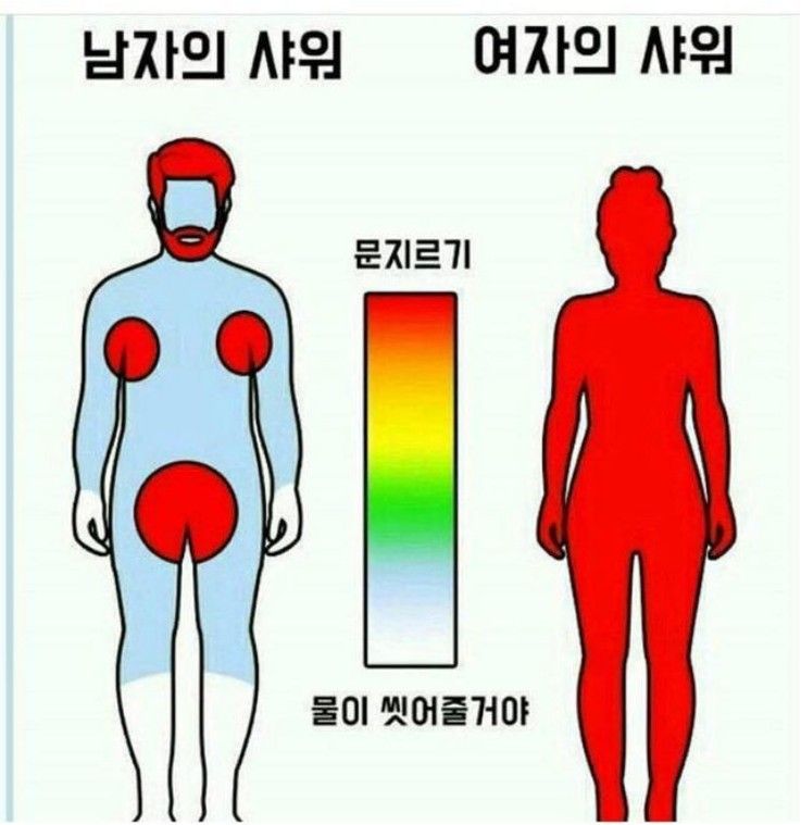 남녀 샤워의 차이점