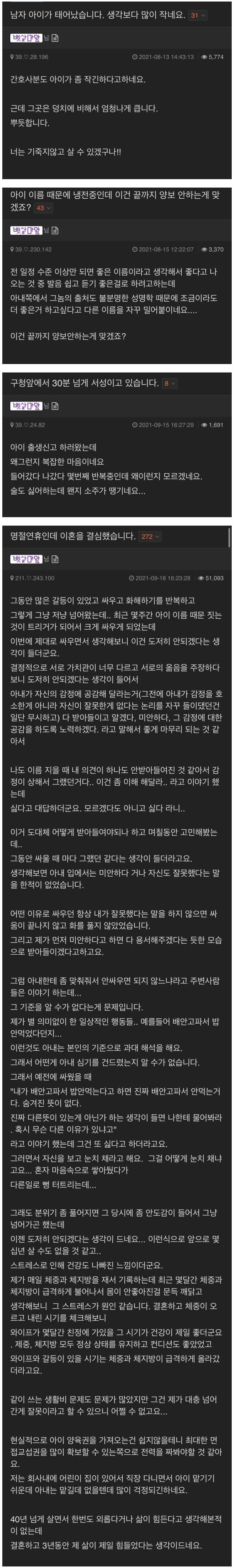 이혼을 결심하는 과정