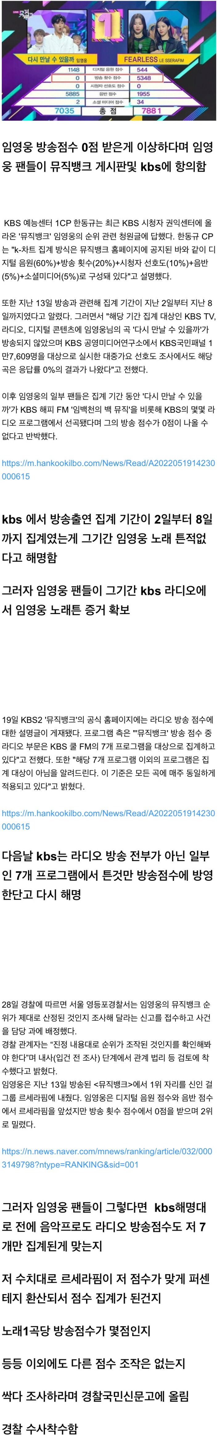 경찰이 수사 착수했다는 방송점수 0점 논란