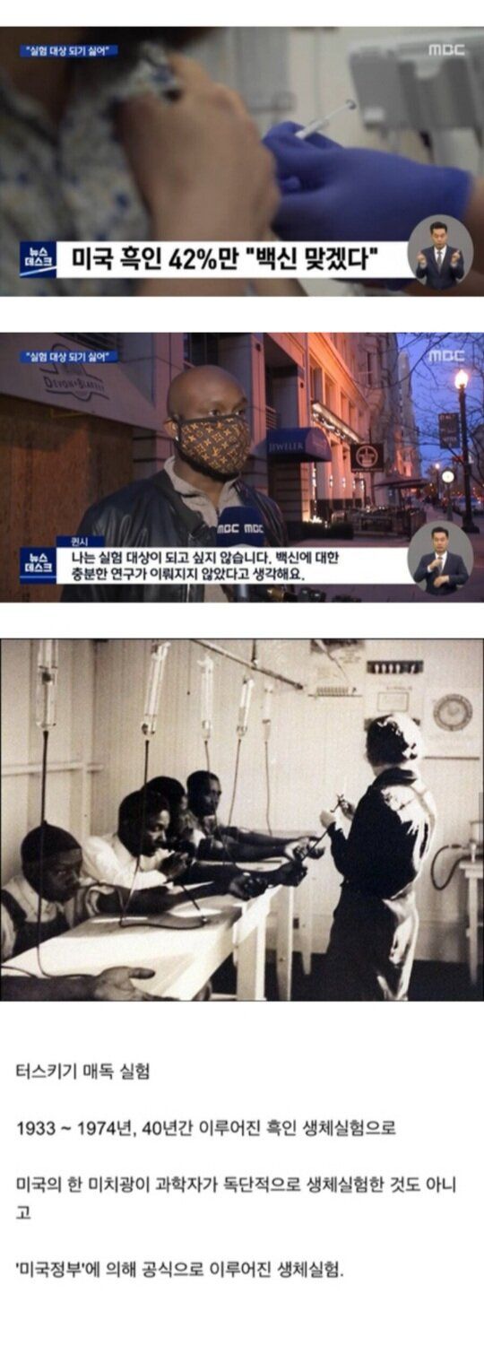 미국 흑인들 백신 거부하는 이유