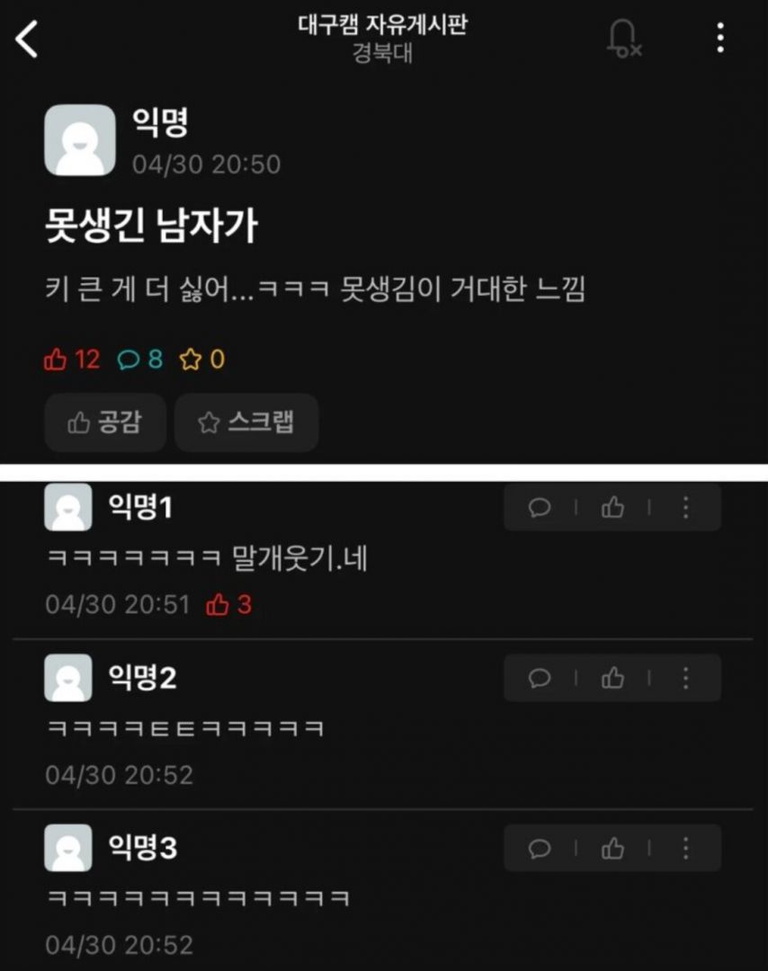 못생긴 남자가 키크면