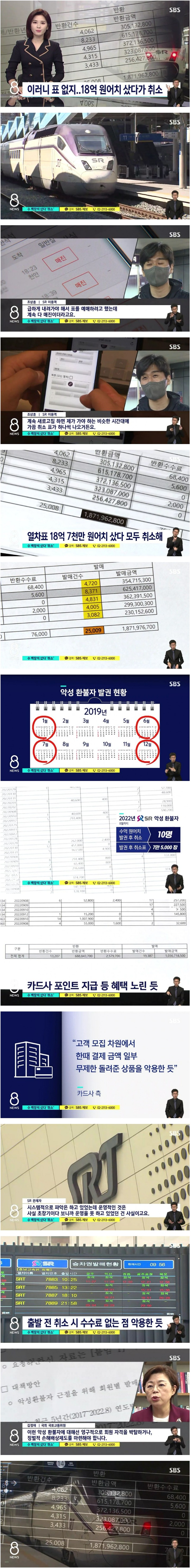 열차표 18억 어치 샀다가 환불