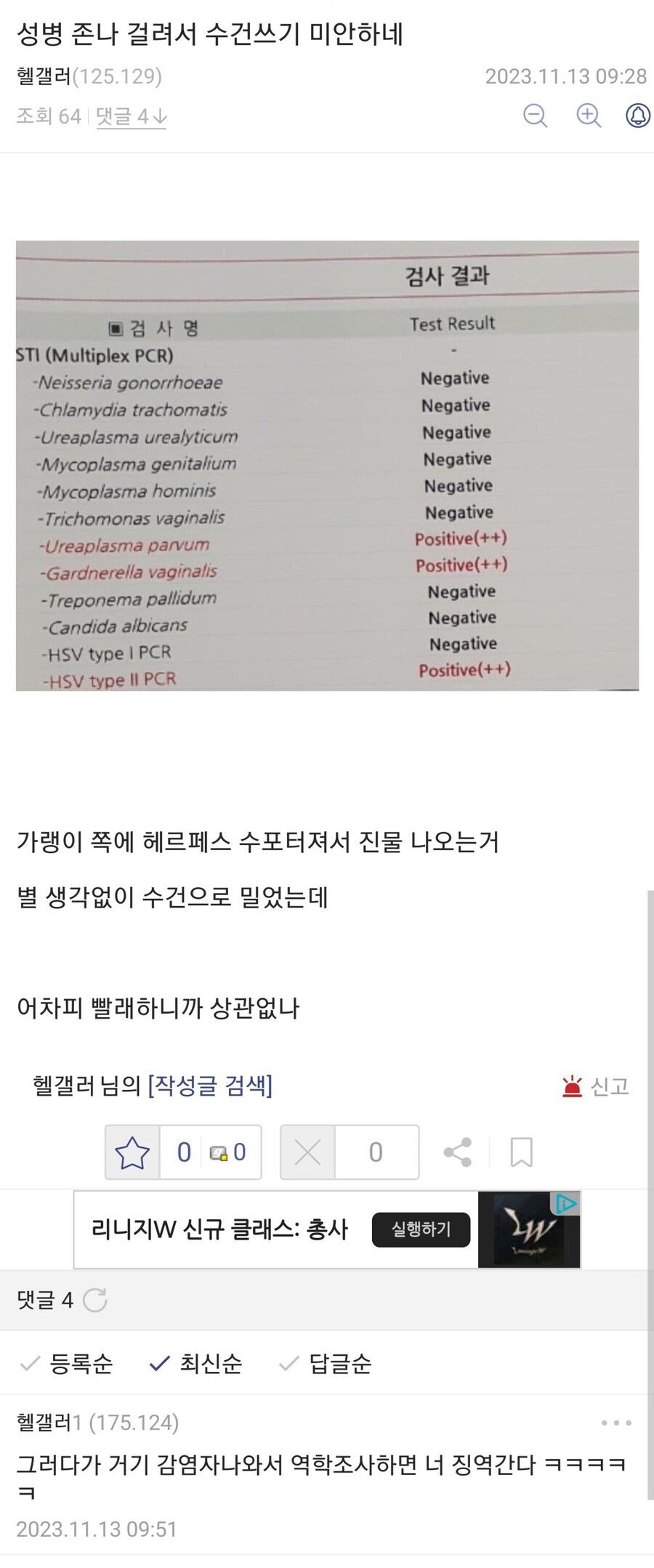 성병걸린 헬갤러