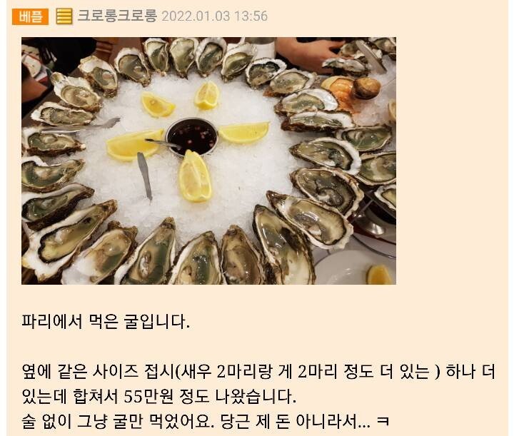 굴55만원 어치ㅆㅂ