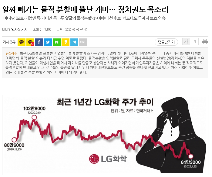 LG에너지솔루션 물적 분할은 어제오늘 일이 아니다