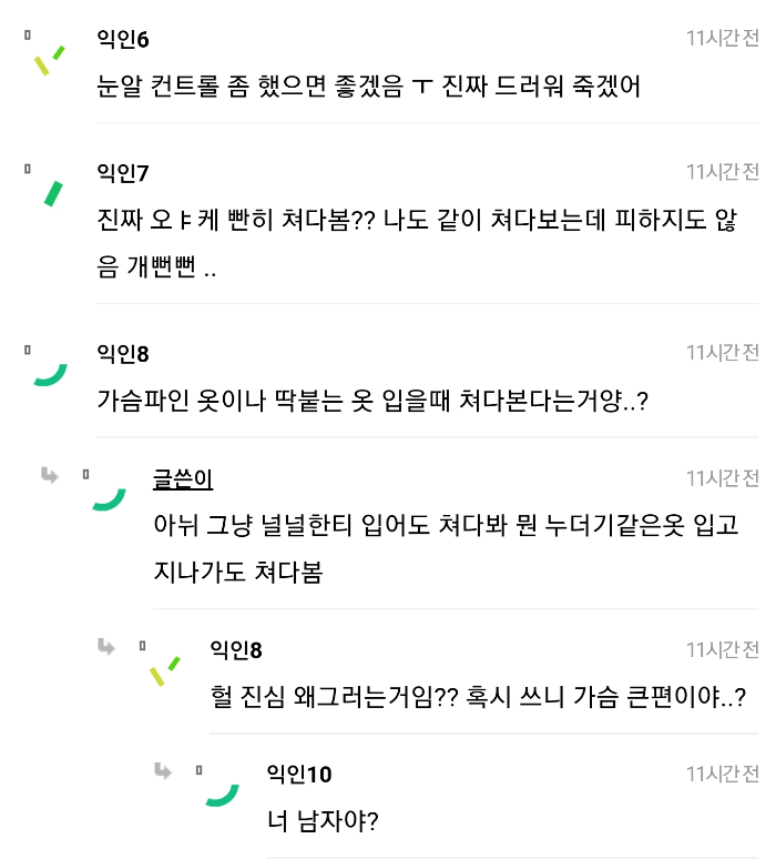 유난히 여성들의 몸을 대놓고 쳐다본다는 연령대