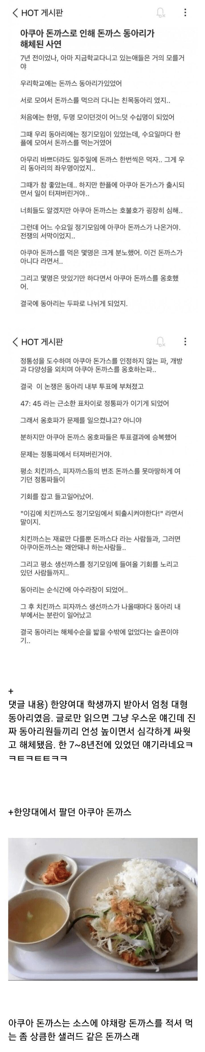 어느 대학의 돈까스 동아리 해체 사건