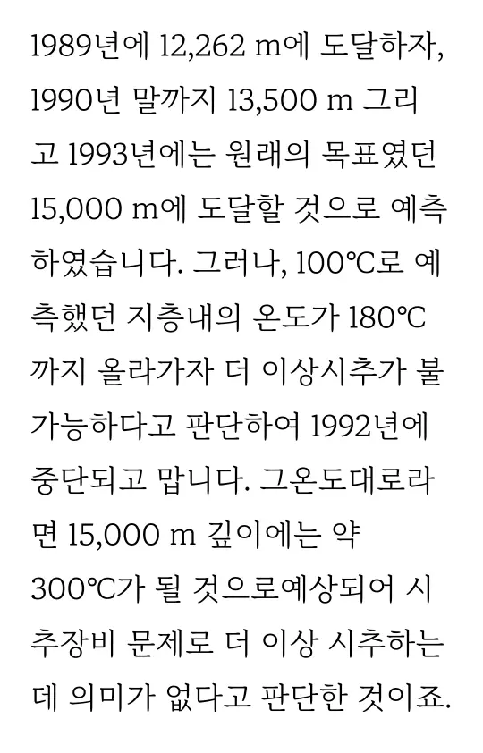 인류가 가장 깊게 판 구멍