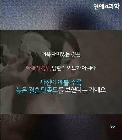 외모에 따른 결혼의 행복도