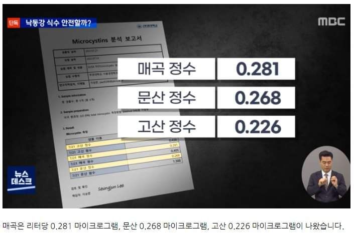 대구 수돗물 독성물질 검출