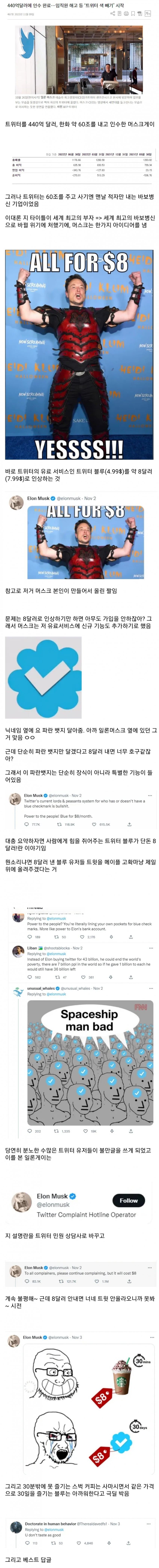 트위터 매수한 일론 머스크 근황