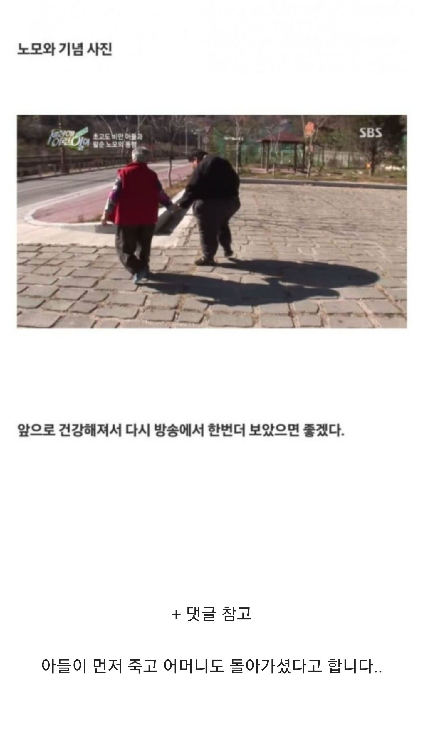 고전)초고도비만 아들과 팔순 노모의 동행