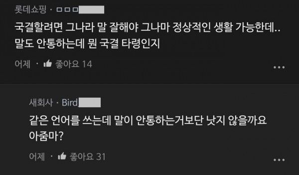 국제결혼 도대체 왜하는지 모르겠음