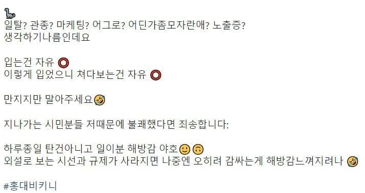 홍대 비키니 처자 입장문