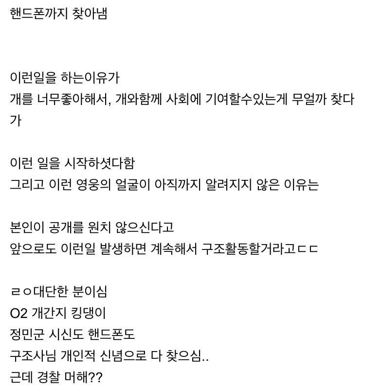 한강실종사건 민간구조사의 활약