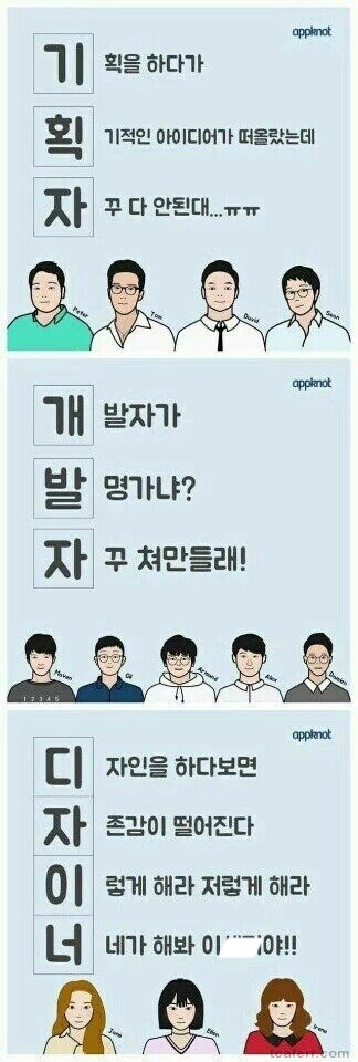 기획자 개발자 디자이너