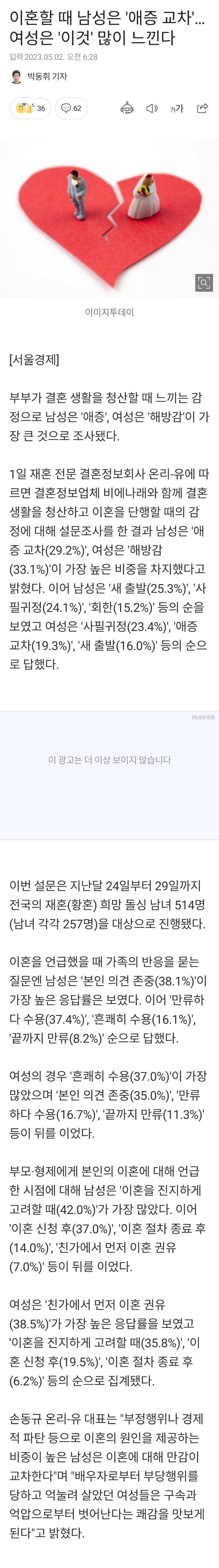 이혼할때 남자 애증 여자 해방감