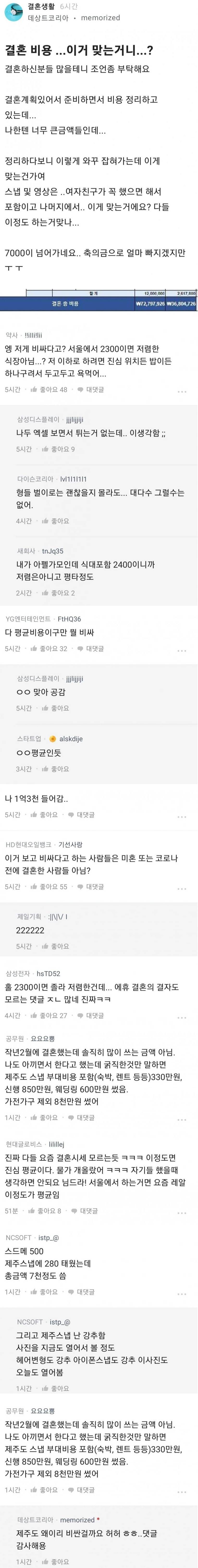 결혼 비용 이게 맞나?