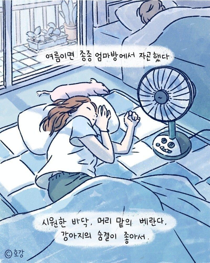 여름이면 종종 엄마방에서 자곤 했다.manga