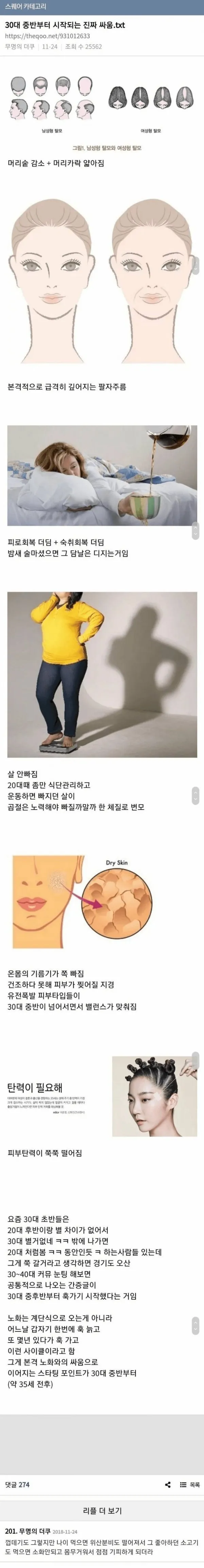 30대 중반부터 오는 진짜 노화현상