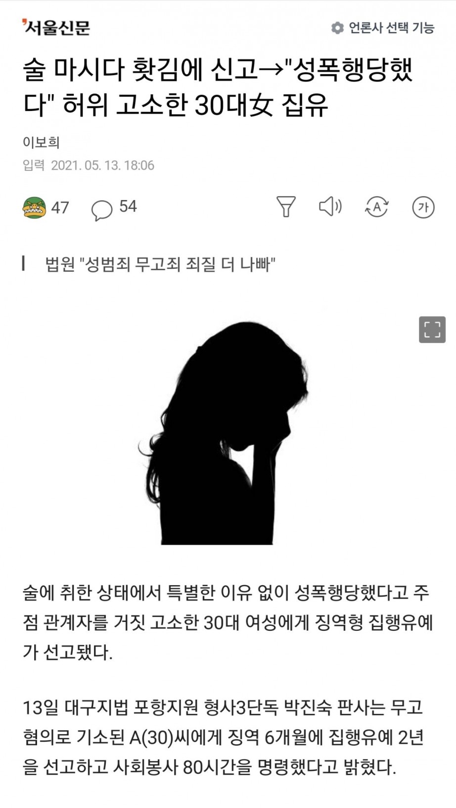 술 마시다 홧김에 신고