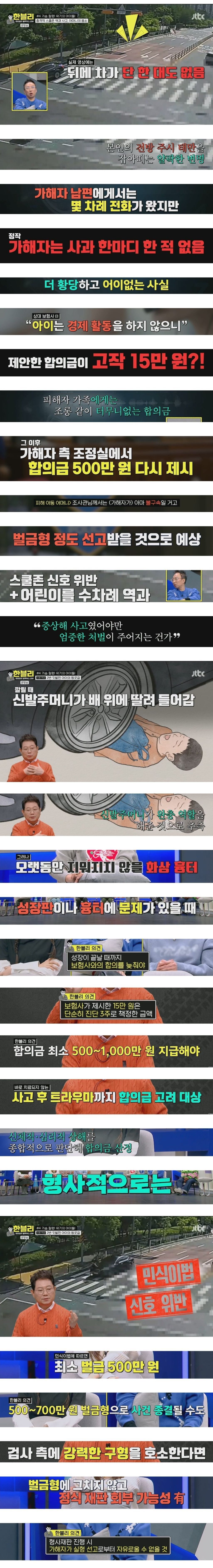 스쿨존에서 초등생을 차량으로 밀고+깔고+앞뒤로 밟고 지나간 아줌마의 반응