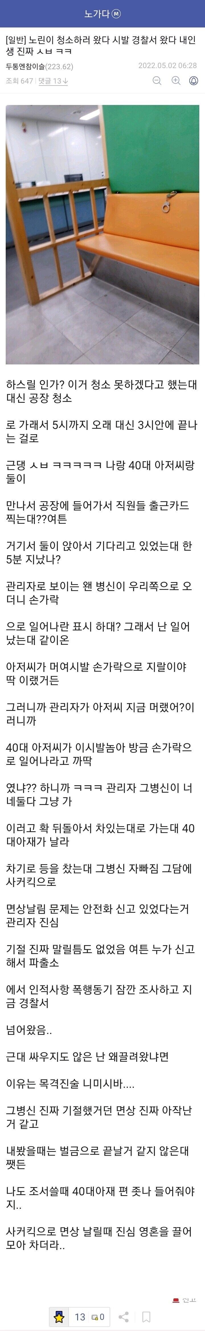 무시당한 노가다 아재의 분노 싸커킥