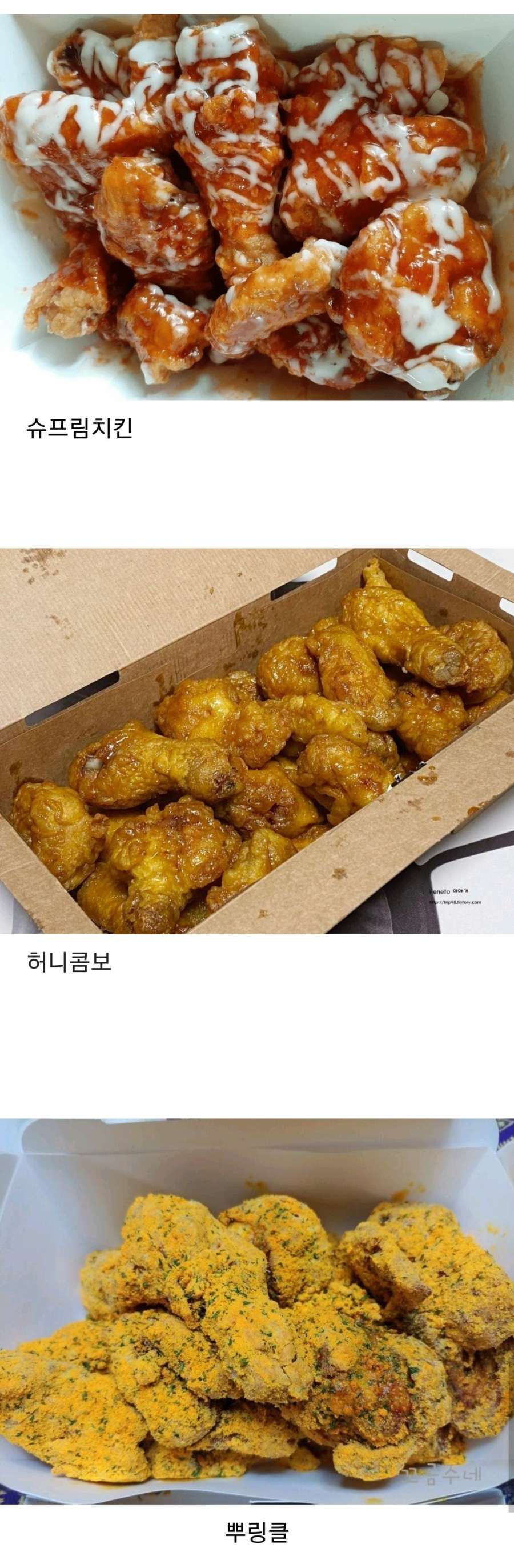 빨리 질리는 치킨 3대장