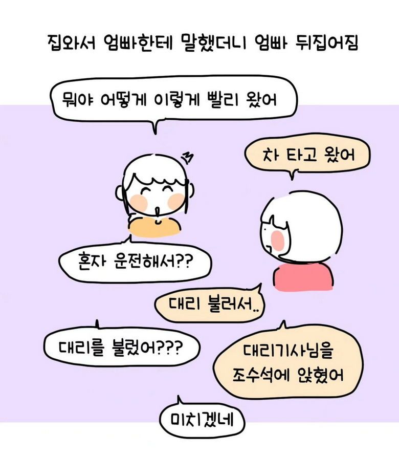 초보운전 대낮에 맨정신으로 대리 부른 썰.